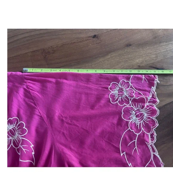 Anthropologie Eloise Floral Embroidered Kimono Robe Dress M/L Pink Boho Lounge - Picture 6 of 11